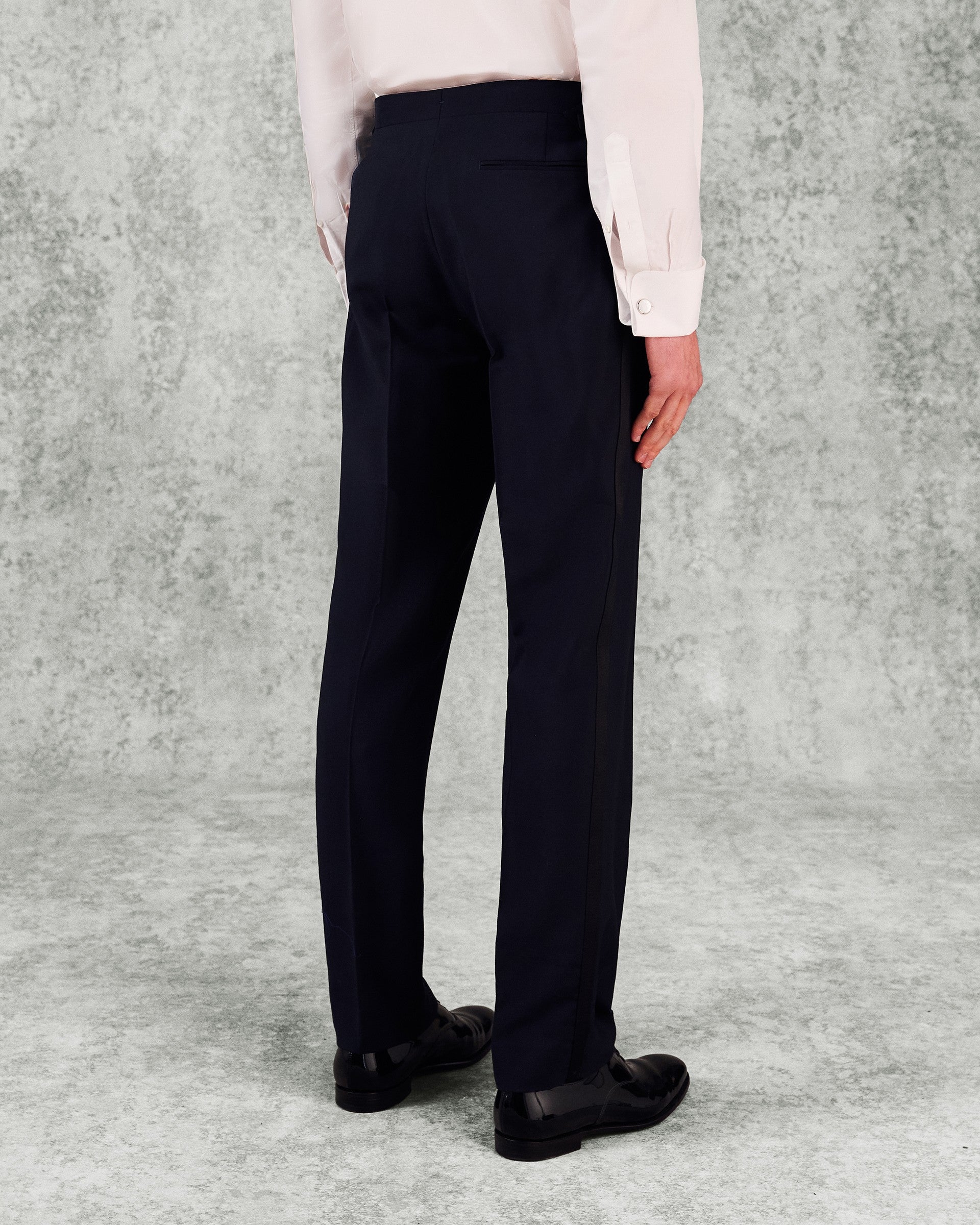 Weldon Wool Mohair Barathea Evening Trouser Navy