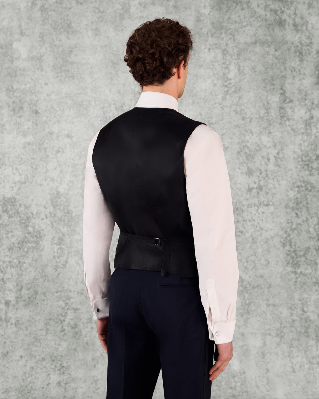 Weldon Wool Mohair Barathea Horseshoe Waistcoat Navy