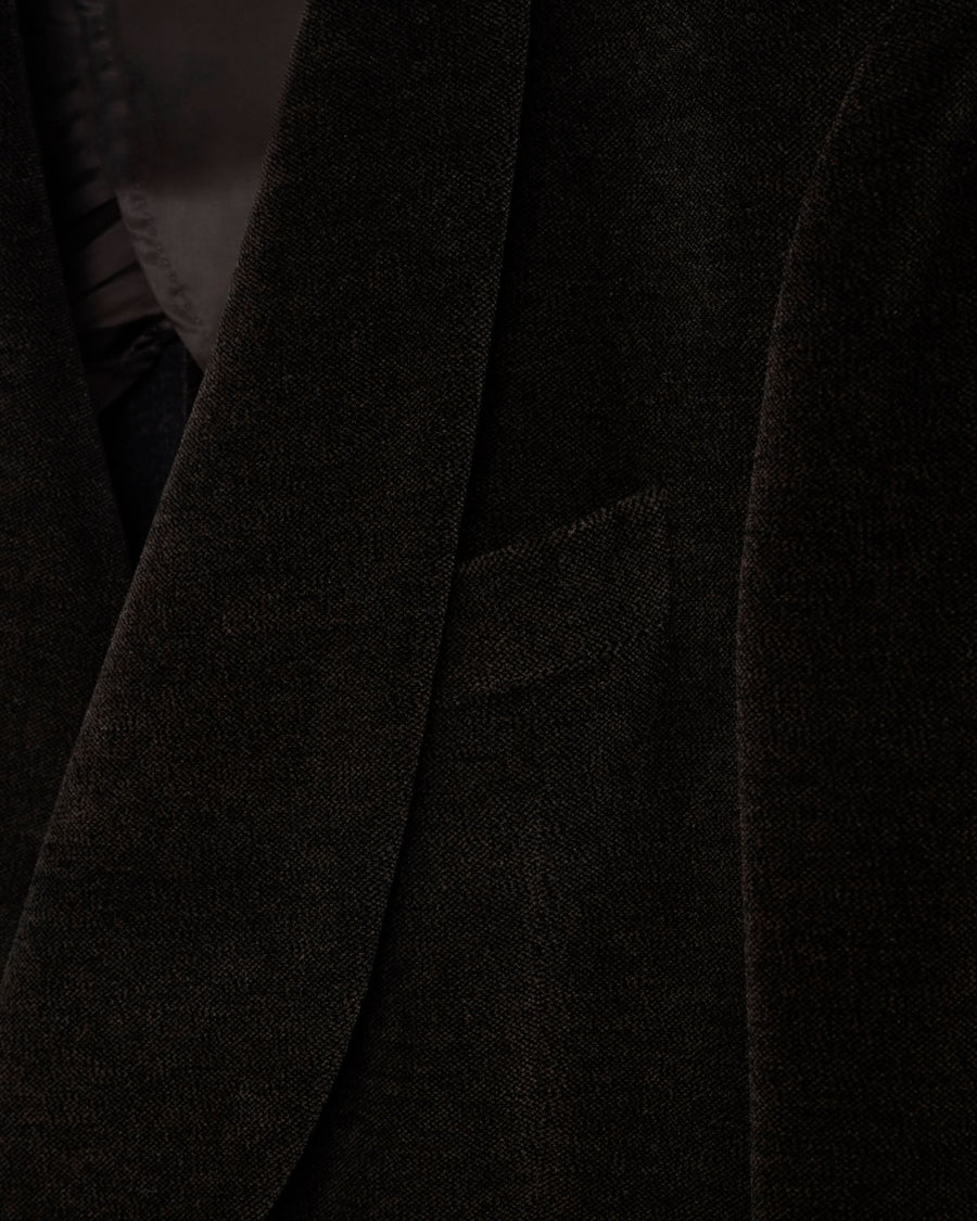 Williams Cotton Shawl Lapel Dress Jacket Dark Brown