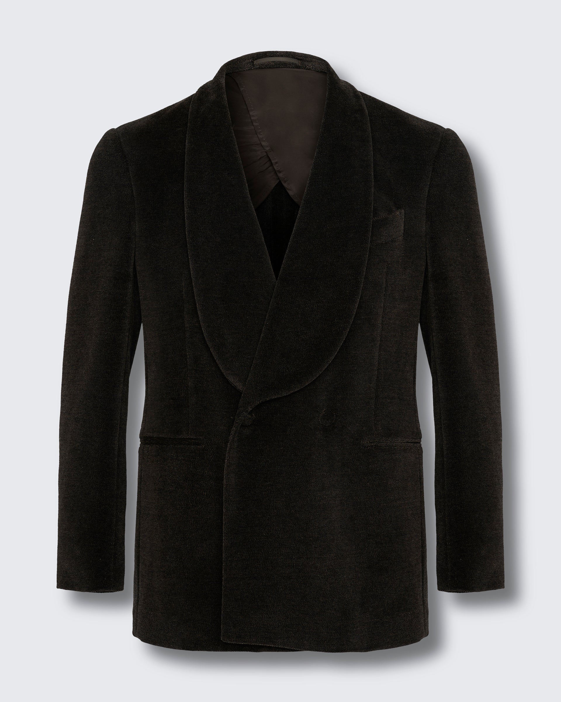 Williams Shawl Lapel Dress Jacket Dark Brown Jersey