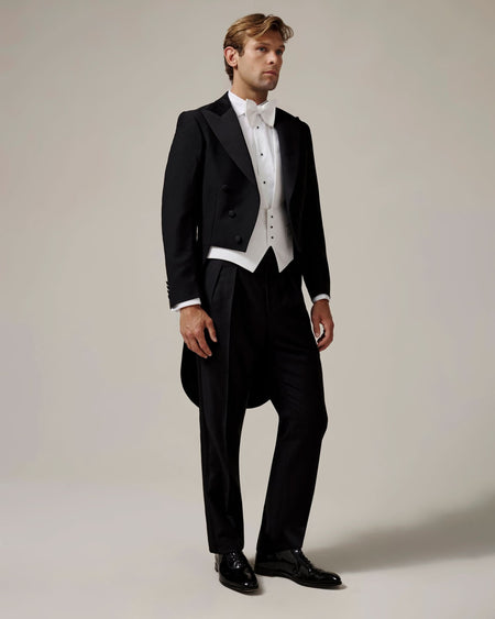 Gieves White Tie Barathea Tail Coat Black